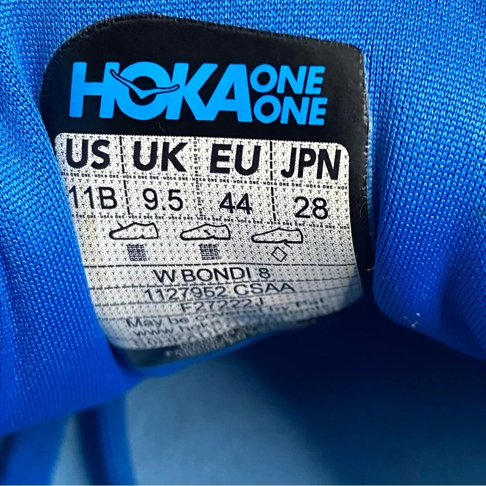 Hoka One One Bondi 8 Womens Size 11 B Blue Running Shoes Sneakers Cushion Walk - Picture 11 of 11